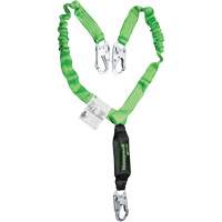 Miller&reg; StretchStop&reg; Shock-Absorbing Lanyard, 6', Locking Snap Hook Center, Locking Snap Hook Leg Ends, Polyester D. Morneault & Fils