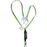Miller&reg; HP Shock-Absorbing Lanyard, 6', Locking Rebar Hook Center, Locking Snap Hook Leg Ends, Polyester D. Morneault & Fils
