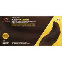 Gants jetables KeepKleen, Grand, Nitrile, 8 mils, Sans poudre, Noir D. Morneault & Fils