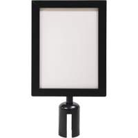 Cadre d'enseigne pour poteau de barri&egrave;re pour le contr&ocirc;le des foules, Noir D. Morneault & Fils