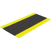 Tapis antifatigue Airsoft, Rugueux, 3' x 5' x 3/8", Noir/Jaune, &eacute;ponge en PVC D. Morneault & Fils