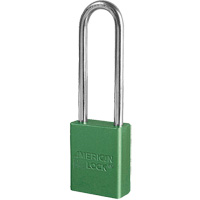 American Lock&reg; Safety Padlock, Green, Keyed Different, Aluminum, 1-1/2" Width D. Morneault & Fils
