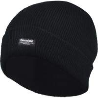 Tuque doubl&eacute;e &agrave; rebord, Doublure en Thinsulate, Taille unique, Noir D. Morneault & Fils