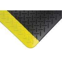 Tapis antifatigue, Losange, 1-2/3' x 3-1/4' x 3/4", Noir/Jaune, Polyur&eacute;thane D. Morneault & Fils
