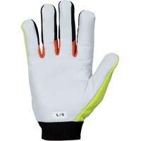 ClutchGear&reg; High-Visibility Mechanic's Gloves, Grain Goatskin Palm, Size Medium D. Morneault & Fils