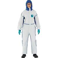 AlphaTec 1800 Comfort 3-Piece Coveralls, Large, Blue/White, Microporous/SMS D. Morneault & Fils