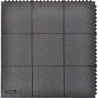Tapis antifatigue &agrave; imbrication Cushion-Ease, Rugueux, 3' x 3' x 3/4", Noir, Caoutchouc naturel D. Morneault & Fils