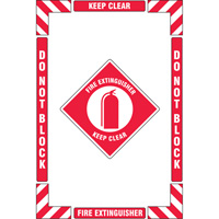 "Fire Extinguisher" Floor Marking Kit, Adhesive, English with Pictogram D. Morneault & Fils