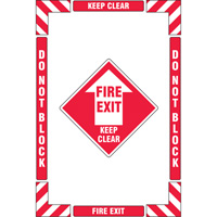 "Fire Exit" Floor Marking Kit, Adhesive, English with Pictogram D. Morneault & Fils
