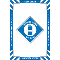"Sanitation Station" Floor Marking Kit, Adhesive, English with Pictogram D. Morneault & Fils