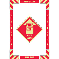 "Fire Exit" Floor Marking Kit, Adhesive, English with Pictogram D. Morneault & Fils