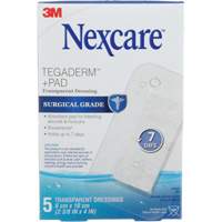 Pansement + tampon transparent Nexcare Tegaderm, Rectangulaire/carr&eacute;e, 4", Plastique, St&eacute;rile D. Morneault & Fils
