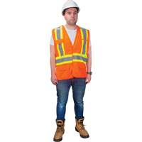 CSA-Compliant High-Visibility Surveyor Vest, High Visibility Orange, Large, Polyester D. Morneault & Fils