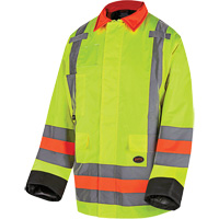 6040 Quebec Winter Traffic Control Jacket, Polyester, High Visibility Lime-Yellow, X-Small D. Morneault & Fils