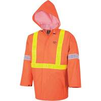 R85 Ensemble imperm&eacute;able de s&eacute;curit&eacute; 3 pi&egrave;ces ignifuge Element FR, PVC, Petit, Orange haute visibilit&eacute; D. Morneault & Fils