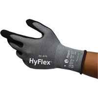 Gants anti-coupures HyFlex 11-571, Taille 5, Calibre 15, Rev&ecirc;tement Nitrile, Enveloppe en Nylon/PEHP/Spandex, ASTM ANSI niveau A4/EN 388 niveau D D. Morneault & Fils