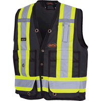 6692BK Veste de s&eacute;curit&eacute; pour arpenteur, Noir, Moyen, Polyester D. Morneault & Fils