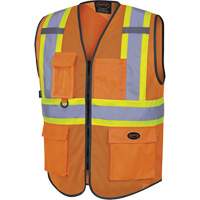 6960 Veste de s&eacute;curit&eacute; &agrave; maille en avant, Orange haute visibilit&eacute;, Moyen, Polyester D. Morneault & Fils