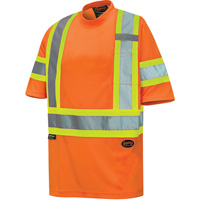 6970 T-shirt de s&eacute;curit&eacute; en il-de-perdrix, Polyester, T-petit, Orange haute visibilit&eacute; D. Morneault & Fils