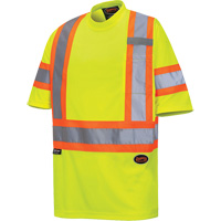 6971 T-shirt de s&eacute;curit&eacute; en il-de-perdrix, Polyester, T-petit, Jaune lime haute visibilit&eacute; D. Morneault & Fils