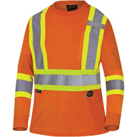 6968 T-shirt de s&eacute;curit&eacute; en il-de-perdrix pour femme, Polyester, T-petit, Orange haute visibilit&eacute; D. Morneault & Fils