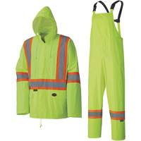 5599 Lightweight Waterproof Rain Suit, Polyester/PVC, X-Small, High Visibility Lime-Yellow D. Morneault & Fils