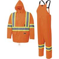 5618 150D Rain Suit, Polyester/Polyurethane, Small, High Visibility Orange D. Morneault & Fils