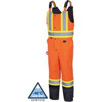5040BB Waterproof Quilted Bib Pants, Polyester, X-Small, Black/High Visibility Orange D. Morneault & Fils