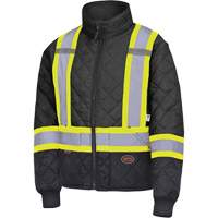 5017 Quilted Freezer Jacket, Polyester, Black, Large D. Morneault & Fils