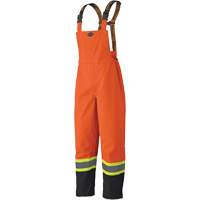 5404 300D Trilobal Ripstop Waterproof Bib Pants, Polyester, Small, Black/High Visibility Orange D. Morneault & Fils