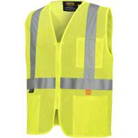 6944 FR Safety Vest, High Visibility Lime-Yellow, Small, Polyester D. Morneault & Fils