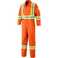 7705T FR-Tech&reg; Flame-Resistant Coverall with Leg Zippers, Size 40 (Tall), High Visibility Orange, 9.7 cal/cm² D. Morneault & Fils