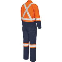 7702BB FR-Tech&reg; 2-Tone Safety Coverall, Size 36, Navy Blue/Orange, 10 cal/cm² D. Morneault & Fils