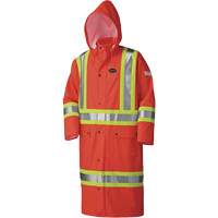 5896 Flame Resistant Waterproof Long Coat, Small, High Visibility Orange D. Morneault & Fils