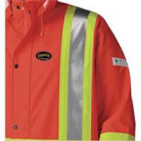 5896 Flame Resistant Waterproof Long Coat, Small, High Visibility Orange D. Morneault & Fils