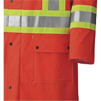 5896 Flame Resistant Waterproof Long Coat, Small, High Visibility Orange D. Morneault & Fils