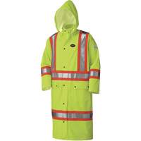 5897 Flame Resistant Waterproof Long Coat, Large, High Visibility Lime-Yellow D. Morneault & Fils