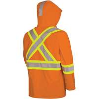 5880 Manteau de pluie ignifuge et protection contre les &eacute;clats d'arc &eacute;lectrique, T-petit, Orange haute visibilit&eacute;, 10 cal/cm² D. Morneault & Fils