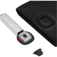 5678 Tuque en tricot avec lampe frontale &agrave; DEL, Doublure en Molleton, Taille unique, Noir D. Morneault & Fils