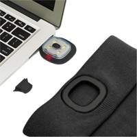 5678 Tuque en tricot avec lampe frontale &agrave; DEL, Doublure en Molleton, Taille unique, Noir D. Morneault & Fils