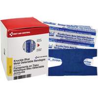 Knuckle Blue Detectable Bandages, Knuckle, Fabric Metal Detectable, Sterile D. Morneault & Fils