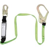 SA-5402-4 Shock Absorbing Lanyard, 4', Rebar Hook Center, Snap Hook Leg Ends, Polyester D. Morneault & Fils