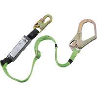 SA-5402-6A Shock Absorbing Lanyard, 6', Rebar Hook Center, Snap Hook Leg Ends, Polyester D. Morneault & Fils