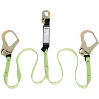 SA-54022-6 Shock Absorbing Lanyard, 6', Rebar Hook Center, Snap Hook Leg Ends, Polyester D. Morneault & Fils