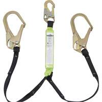 SA-64022-4 Shock Absorbing Lanyard, 4', Rebar Hook Center, Snap Hook Leg Ends, Polyester D. Morneault & Fils