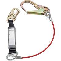 SA-5502-4 Shock Absorbing Lanyard, 4', Rebar Hook Center, Snap Hook Leg Ends, Polyester D. Morneault & Fils