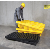 4-Drum Nestable Ultra-Spill Pallet&reg;, 66 US gal. Spill Capacity, 51" x 51" x 10" D. Morneault & Fils
