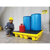 4-Drum Nestable Ultra-Spill Pallet&reg;, 66 US gal. Spill Capacity, 51" x 51" x 10" D. Morneault & Fils