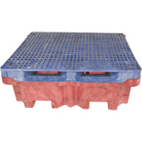 4-Drum Ultra-Spill King&reg; Flat Deck Spill Pallet, 85 US gal. Spill Capacity, 51" x 51" x 17.5" D. Morneault & Fils