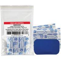 Blue Adhesive Bandages, Rectangular/Square, 3", Fabric Metal Detectable, Non-Sterile D. Morneault & Fils